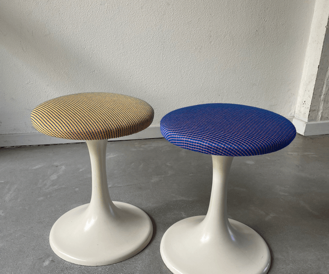 2 space age footstools 