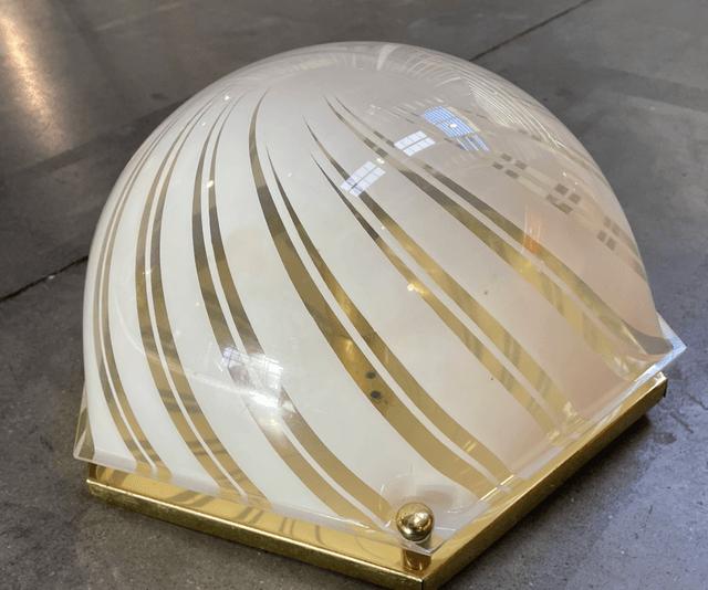 Plafondlamp goud en wit