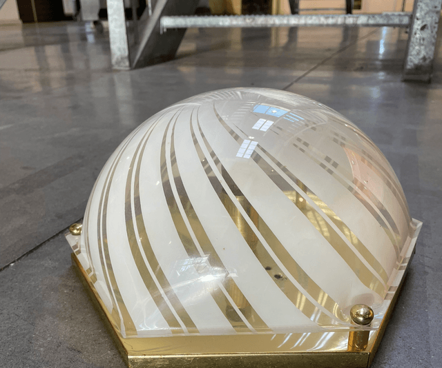 Plafondlamp goud en wit