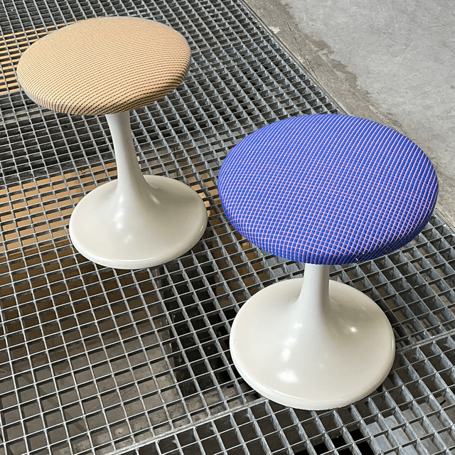 2 space age footstools 