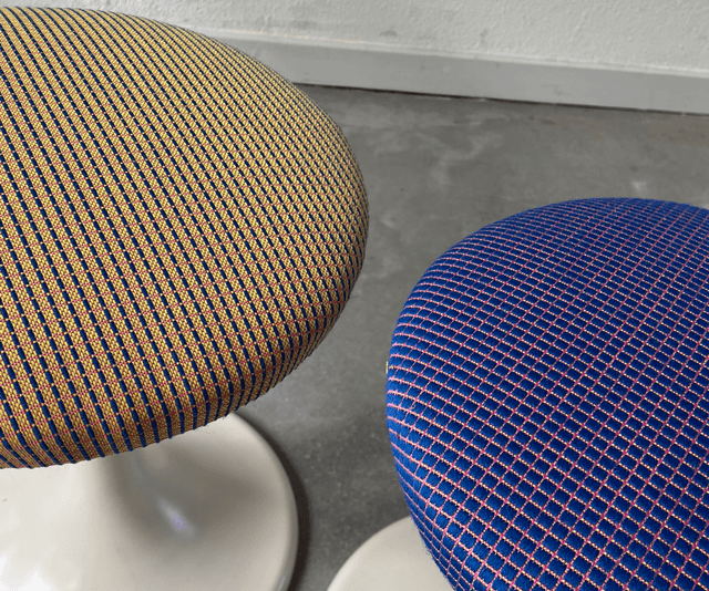 2 space age footstools 