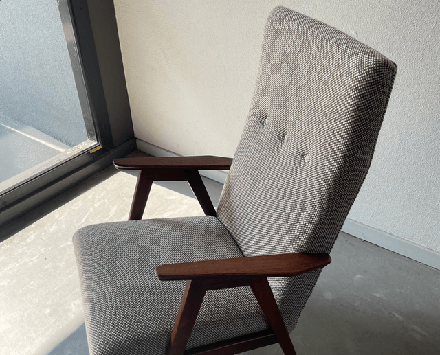 Vintage fauteuil jaren 60 nieuwe bekleding 