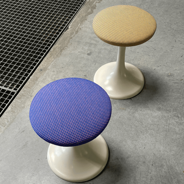 2 space age footstools 
