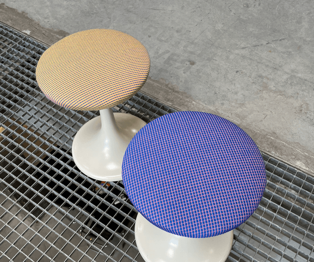 2 space age footstools 