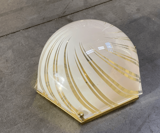Plafondlamp goud en wit